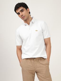 Andamen - Regular Fit Casual Mens White Polo T-Shirt