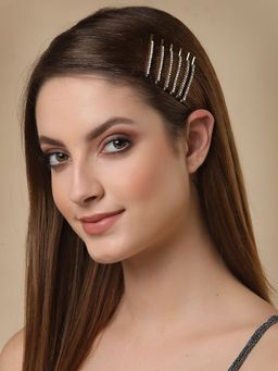 PANASH - Women Set Of 10 Gold-Toned Stone Embellished Bobby Pins (Set Of 10)