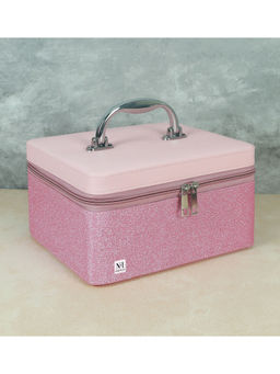 NFI Essentials - Vanity Box for Women Bridal Makeup Box Cosmetic Storage Box Pink