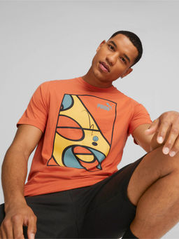Puma - Graphics Court Mens Orange T-Shirt
