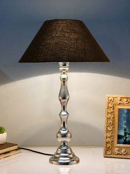 Homesake - Teardrop Chrome Lamp with Black Shade