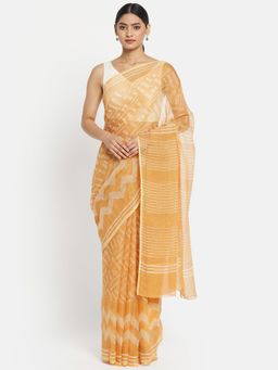 Fabindia - Cotton Silk Hand Block Printed Saree without Blouse
