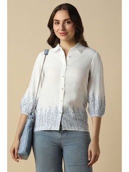 Allen Solly - Women White Print Three Fourth Sleeves Shirt