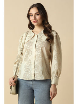 Allen Solly - Women Beige Print Long Sleeves Shirt