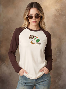 JUNEBERRY - Women's Unpro Duck Tive Printed Raglan Sleeve T-Shirt