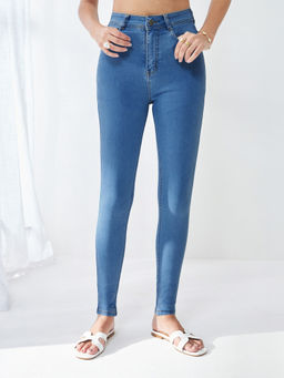 Miss Chase - Women's Blue Skinny High Rise Denim Jeans
