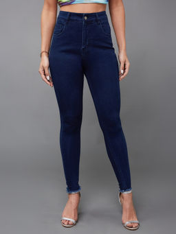 Miss Chase - Women's Navy Skinny High-Rise Denim Jeans