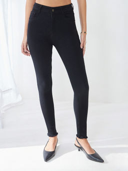 Miss Chase - Women's Black Slim Fit High Rise Denim Jeans