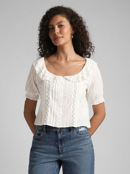 American Eagle - Ruffle Lace Top