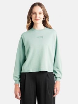 Jockey - Wz17 Women Super Combed Cotton Rich Oversized Printed T-Shirt-Green