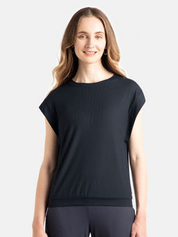 Jockey - Wz20 Women Microfiber Elastane Stretch Hybrid T-Shirt-Black