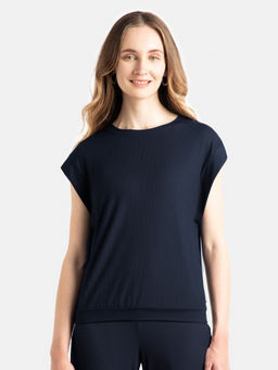 Jockey - Wz20 Women Microfiber Elastane Stretch Hybrid T-Shirt-Navy Blue