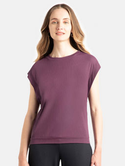 Jockey - Wz20 Women Microfiber Elastane Stretch Hybrid T-Shirt-Purple