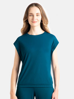 Jockey - Wz20 Women Microfiber Elastane Stretch Hybrid T-Shirt-Teal