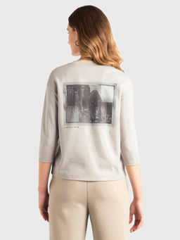 Jockey - Wz23 Women Super Combed Cotton Rich Graphic Printed T-Shirt-Grey