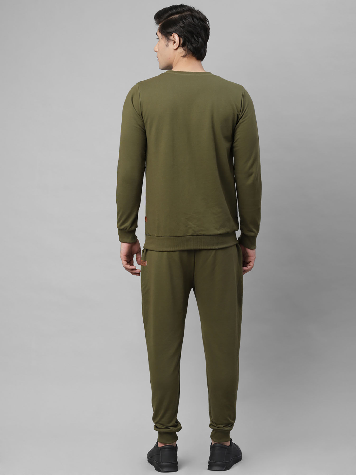 Buy RIGO Men Olive Green Round Neck 