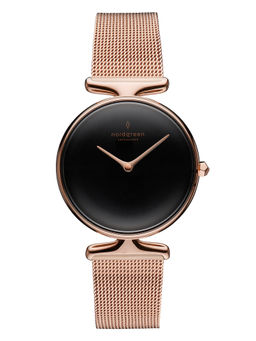 Nordgreen - Unika Black Dial with Rose Gold Mesh Watch Strap