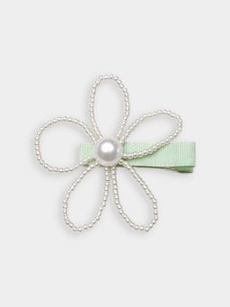 Mi Arcus - Flower Style & Pearl Embellishment Hair Clip For Girls