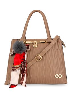 E2O - Solid Beige And Fancy Woman's Handbag