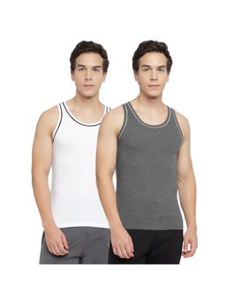 La Intimo - Multicolor Solid Gym Vest (Pack of 2)