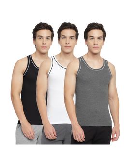 La Intimo - Multicolor Modish Regular Gym Vest (Pack of 3)