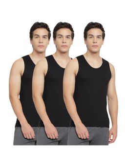 La Intimo - Broad Support Black Vest (Pack of 3)
