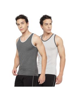 La Intimo - Multicolor Fancy Comfort Solid Vest (Pack of 2)