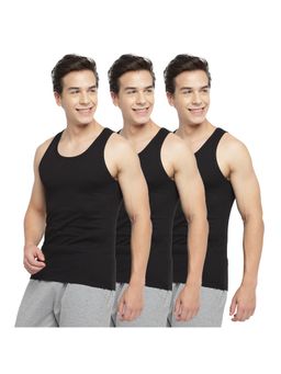 La Intimo - Regular Restful Black Vest (Pack of 3)
