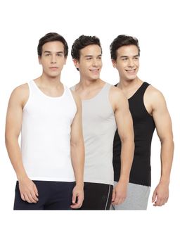 La Intimo - Multicolor Regular Restful Mult-Color Vest (Pack of 3)