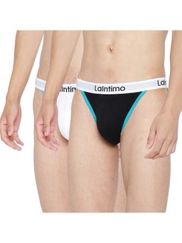 La Intimo - Multicolor Solid Thigh High Brief (Pack of 2)