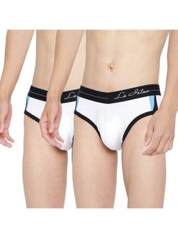 La Intimo - White Solid Modern Pattern Brief (Pack of 2)