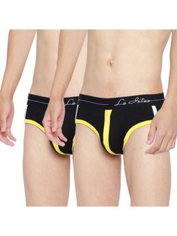 La Intimo - Black Retro Style Solid Brief (Pack of 2)