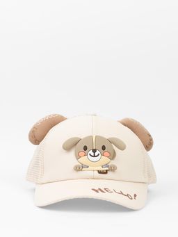 Kicks and Crawl - Beige Pawpup Baby Cap (6-18 Months)