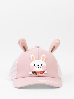 Kicks and Crawl - Pink Blushing Teddy Baby Cap (6-18 Months)