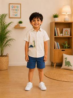 Superminis - Boys Cotton Printed Half sleeve Co-Ord Set