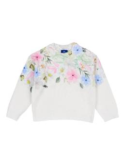 Chicco - Girls White Printed Sweater