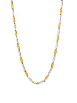 Yellow Chimes - Silver & Gold Stainless Steel Silver Toned Dual Toned Neck Chain for Men