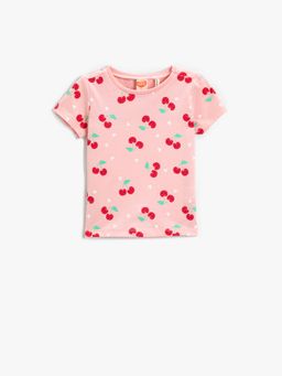 Koton - Girls Pink Printed T-shirt