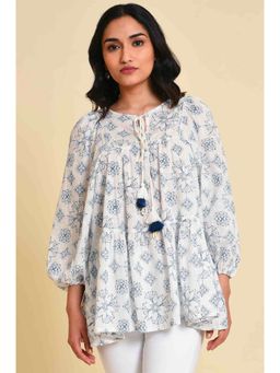 W - Geometric Top White