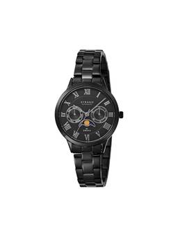 Strand by Obaku - Moon Mini Dark Moonphase Multifunction Black Round Dial Womens Watch - S728LMBBSB