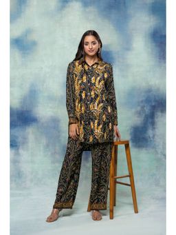 HOUSE OF KARI - Fizaa Hand Embroidered Chikankari Multicolor Kurta with Pant (Set of 2)