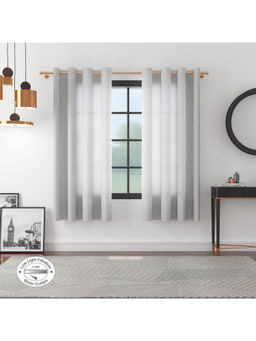 HomeTown - Fiesta Set of 2 Solid Textured Sheer Window Curtains 5 Feet in White