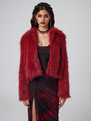 Buy Cider Fuzzy Faux Fur Jacket (XS) Online