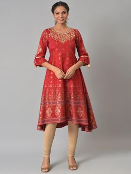 Aurelia - Red Embroidered Ethnic Kurta