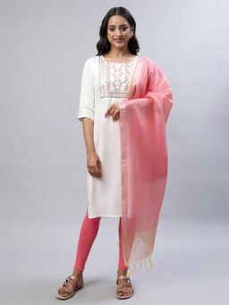 Aurelia - White Zari Embroidered Festive Kurta