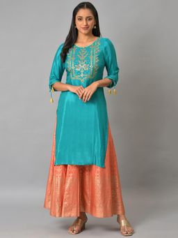 Aurelia - Green Embroidered Festive Kurta