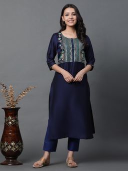 Aurelia - Blue Dori Embroidered Sequined Kurta