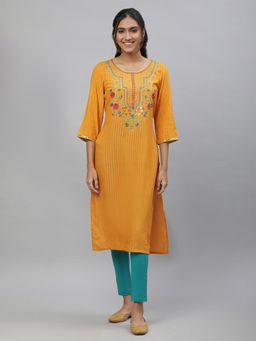Aurelia - Yellow Embroidered Festive Kurta