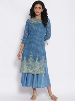 Aurelia - Blue Gilet with Kurta