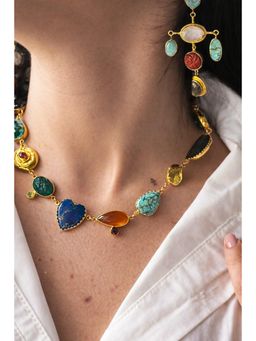 Arvino - Multi Gemstone Tribal Chain Necklace